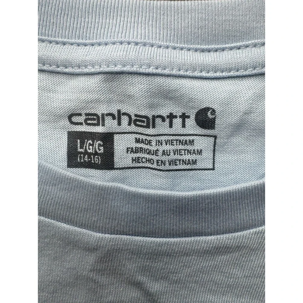 Carhartt Big Kids Blue Rugged Workwear Tee Shirt Basic T-shirt Size L 14-16